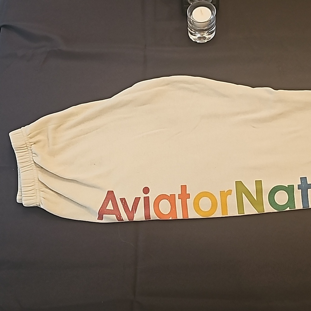 Aviator Nation Women's Ivory Sweatpants, Size L